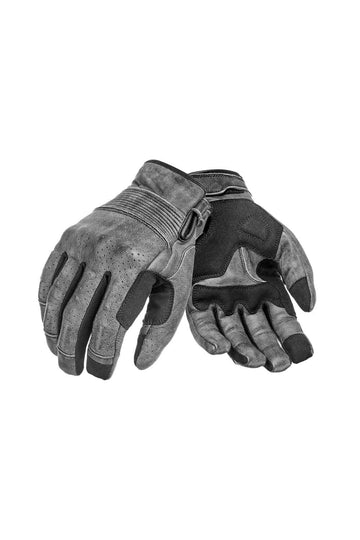 PANDO MOTO Onyx Grey  Leather Motorcycle Gloves