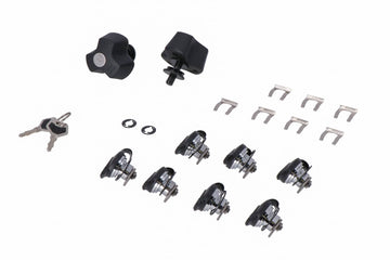 Juego de bombín TRAX con sistema antirobo PRO. Juego de 9 cerraduras/2 llaves. Sistema antirobo.